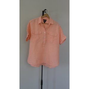 J. Crew Coral Baird McNutt Irish Linen Popover